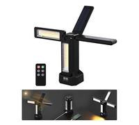AODOO - Lampada da lavoro a energia solare ricaricabile da 13200 mAh, con supporto pieghevole e borsa per il trasporto, dimmerabile continuamente, bianco/caldo/bianco naturale/rosso (SOS) con
