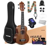 AODSK Ukulele per principianti, kit da 53,3 cm con borsa per il trasporto, ukulele acustico professionale a quattro corde in legno hawaiano per bambini e studenti