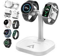 AODUKE Universal Dual Watch Charger Dock, 2 in 1 Adjustable Smart Fitness Tracker Charging Station (A23S White)
