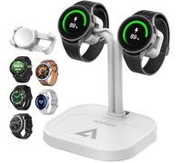 AODUKE Universal Dual Watch Charger Dock, 2 in 1 Adjustable Smart Fitness Tracker Charging Station (A22S-White)