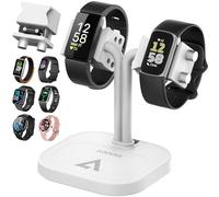 AODUKE Universal Dual Watch Charger Dock, 2 in 1 Adjustable Smart Fitness Tracker Charging Station (A33S White)