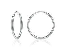 AoedeJ 925 Argento Orecchini Cerchio, Orecchini Cerchio Piccoli Argento, Anallergici Naso Labbro Anelli, Orecchini Clip per Donna Bambina Uomo (14mm)