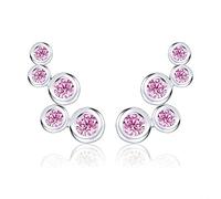 AoedeJ Bubble Orecchini in argento sterling 925 con zirconi cubici Orecchini pendenti con cartilagine Orecchini a bottone (Pink)