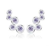 AoedeJ Bubble Orecchini in argento sterling 925 con zirconi cubici Orecchini pendenti con cartilagine Orecchini a bottone (Purple)