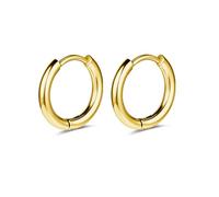 AOEDEJ G23 - Orecchini a cerchio in titanio e argento, 18 g, piccoli orecchini a cerchio da 8 mm/10 mm/12 mm, per orecchie sensibili, per piercing multipli, cartilagine, Titanio, Nessuna pietra