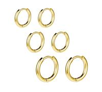 AOEDEJ G23 - Orecchini a cerchio in titanio e argento, 18 g, piccoli orecchini a cerchio da 8 mm/10 mm/12 mm, per orecchie sensibili, per piercing multipli, cartilagine, Titanio, Nessuna pietra