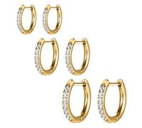 AOEDEJ G23 - Orecchini a cerchio in titanio e argento, 18 g, piccoli orecchini a cerchio da 8 mm/10 mm/12 mm, per orecchie sensibili, per piercing multipli, cartilagine, Titanio, Zirconia cubica