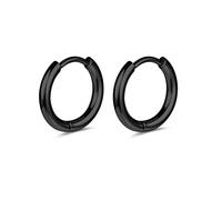 AOEDEJ G23 - Orecchini a cerchio in titanio e argento, 18 g, piccoli orecchini a cerchio da 8 mm/10 mm/12 mm, per orecchie sensibili, per piercing multipli, cartilagine, Titanio, Nessuna pietra