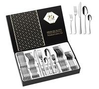 Aoeeppa Set di Posate, 30 Pezzi per 6 Persone, Posate Acciaio Inox, Lucidate a Specchio, Ideali per La Casa, Il Ristorante, Festa e Come Regalo, Lavabili in Lavastoviglie e Antiruggine (Argento)