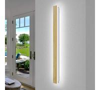 AOEH Lampada Da Parete In Legno Illuminazione Da Lunga Led Appliques Per Interni A Muro Moderna Dimmerabile Con Telecomando 36w Applique Per Camera Da Letto Soggiorno Corridoio, 100cm