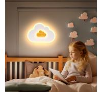 AOEH Plafoniera LED Camera Da Letto Cameretta Nuvole Lampada Da Soffitto Plafoniera Per Bambini Applique Da Parete In Legno 17w 3000k Plafoniera Per Cameretta Dei Bambini, Stanza Dei Giocattoli, 30cm