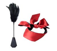 AOEVUIR 1 set deluxe piuma tickler amore piuma cuoio flogger frusta bondage paddle set letto vincoli giocattolo del sesso con benda maschera occhio