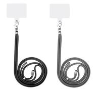AOEVUIR 2 Pcs Cordino Catenella Laccio Strap Porta Cover con Toppa di Fissaggio per Telefono Cellulare da Collo Tracolla Catenina con Cordini Accessori Telefoni Universale Laccetti