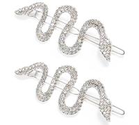 AOEVUIR 2 Pcs fermagli per capelli in argento con strass e serpenti per capelli con brillantini clip per capelli per capelli semplici intrecciati Medusa forcine per capelli per donne e ragazze