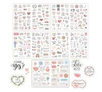 AOEVUIR 266 Pcs Adesivo per matrimonio libro degli ospiti trasparente per album fotografici motivo scrapbooking vintage decorazione per matrimonio