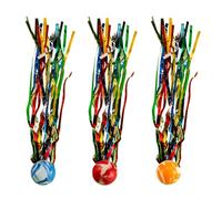 AOEVUIR 3 Pcs Palline Rimbalzanti Palline Rimbalzanti con Nastro Colorato Regali di Compleanno per Bambini Giocattoli da Lancio per Feste di Compleanno per Bambini