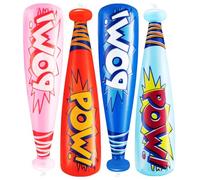 AOEVUIR 4 Pcs Inflatable Baseball Bats Inflatable Toy Bat Ideal for Carnival Prizes Party Favors or Superhero Themed Birthday Parties for Kids