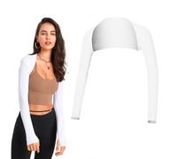 AOEVUIR Manicotti Braccia Copertura Manica per Braccio Golf Manicotto Scialle Braccio Donna Polsino Protezione Solare Bianc