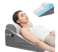 Aofesel Cuscino a Cuneo per Letto, Cuscino Antireflusso Adulti con Supporto per la Schiena, Ergonomico Cuscino Triangolare per il Supporto di Schiena, Gambe e Ginocchia, Reflusso Acido