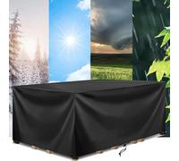 AOFOAE Coperture per Mobili Da Giardino 280x220x84cm/LxWxH Copri Tavolo Da Esterno Impermeabile,Anti-UV Antivento, Rattan, Set Di Sedie Da Divano,Tavolo E Sedie
