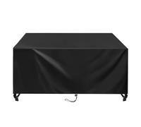 AOFOAE Copritavolo Esterno Impermeabile 300x100x85cm/LxPxA Nero Copertura per Mobili Da Giardino Oxford,Anti-UV, Antivento, Antineve Copertura Tavolo Da Esterno Impermeabile