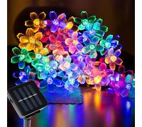 Aofonchy Catena Luminosa Solare, 12M 100LED Luci Fiori da Giardino, IP65 Impermeabile Luci a Stringa Fiori Solare 8 Modalità Luci Fatate di Fiori Solari Esterno per Giardino Terrazza Natale Festa