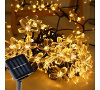 Aofonchy Catena Luminosa Solare, 12M 100LED Luci Fiori da Giardino, IP65 Impermeabile Luci a Stringa Fiori Solare 8 Modalità Luci Fatate di Fiori Solari Esterno per Giardino Terrazza Natale Festa