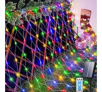 Aofonchy Rete Luminosa Solare, 1.5x1.5M 96LED Impermeabile Rete di Luci Solari, 8 Modalità Luci Della Rete con Telecomando e Timer, Rete Luminosa Esterni per Natale Cespugli Giardino Cortile Feste