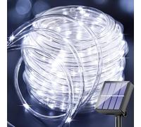 Aofonchy Solare Catena Luminosa Esterno, 10M 100LEDs Impermeabili Luci di Tubo Solari con 8 Modi, Luci a Corda Solari, Luminosa Tubo per Giardini Patio Case Natalizie Festa Decorazione