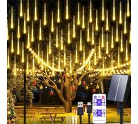 Aofonchy Solare Luci Della Pioggia di Meteore 10 Tubi 30CM 240LEDs Impermeabile Catena Luminosa Meteor Solare & USB Luci Natale con Telecomando per Giardino Natalizie Festa Decorazione