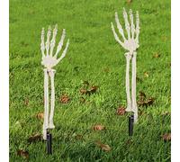 AOFOX Halloween scheletro realistico palo zombie fantasma braccio palo in plastica separata scheletro mani Yard segno per Halloween puntelli di scena (1 paio)