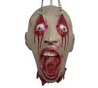 AOFOX Testa di zombi di Halloween simulata Testa morta tagliata insanguinata Parti del corpo morto orribile per decorazioni di oggetti di scena di Halloween