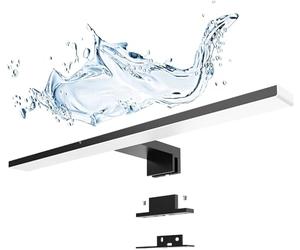 Aogled Lampada da Specchio LED Luce Bagno 40cm 10W 230V 4000K 820LM,Mobili Cornice Armadio Trucco Applique,Senza Sfarfallio,Non Dimmerabile Bianco Neutro Illuminazione Parete Nera Impermeabile