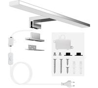 Aogled Lampada Specchio Bagno 40CM con Interruttore,10W Applique Bagno Bianco Neutro con 4000K＆820LM,230V Luce Specchio LED Classe II