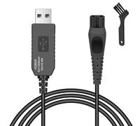 AOGOE Caricatore Rasoio Cavo, 15V Cavo Rasoio Caricatore Alimentatore, Cavo di Ricarica USB con Piccola Spazzola, Cavo per Philips Serie HQ8100 9140 8845, Serie RT7/RQ3/S5000/HQ5 6 7 8 9 11