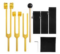 AOGOE Diapason, 128 256 512 Hz Kit Diapason in Lega, Violino Dispositivo Sintonizzatore in Frequenza Accurata, Inossidabile Diapason Neurologico con Martello in Silicon per Yoga, Meditazione