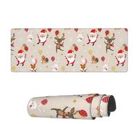 AoHanan Merry Christmas with Santa Clause, grande tappetino per mouse da gioco esteso con bordi cuciti, 3 mm, decorazione per ufficio, donne e uomini, accessori per computer per casa e ufficio, 80 x