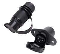 AOHEWEI 3 Poli Spina per Rimorchio E Presa di Traino Connettori 12v 3 Vie Maschio E Femmina Parti del Camion per Caravan Elettrico Semi E Altri Veicoli Commerciali (2 Punti di Montaggio)