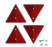 AOHEWEI 4 x Riflettori Posteriori Rossi Triangolo Riflettente per Rimorchio Triangolo di Fissaggio Vite Riflettori Posteriori Cancello Caravan Pareti della Barca Camion Trattore