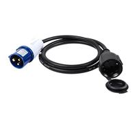 AOHEWEI Cavo adattatore CEE da 1,5 m, accoppiamento Schuko a spina CEE e contatto di messa a terra 230 V/16 A Alimentazione IP44 Resistente agli spruzzi d'acqua per campeggio roulotte barca e camper