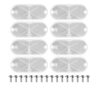 AOHEWEI Confezione da 8 riflettori ovali bianchi autoadesivi o avvitabili, riflettori di sicurezza omologati E, riflettori Cat's Eye per pali di cancelli, rimorchi, motociclette, roulotte, camion