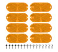 AOHEWEI Confezione da 8 riflettori ovali gialli autoadesivi o avvitabili, riflettori di sicurezza omologati E, riflettori Cat's Eye per pali di cancelli, rimorchi, motociclette, roulotte, camion