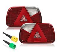 AOHEWEI Kit Luci Posteriori per Rimorchio 12V Impermeabile Frecce Stop Retromarcia Antinebbia Riflettente con 2 Cavi da 30cm 6 Fili per Camion Caravan Furgone Trattore