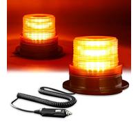 AOHEWEI LED Luce Lampeggiante Rotante Ambra 12V/24V 3 Modelli Avvertimento | 40 LED Lampada Emergenza Stroboscopica con Base Magnetica con 3 Metri di Cavo per Veicoli Scuolabus Trattori Escavatori R65