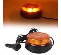 AOHEWEI LED Luce Lampeggiante Rotante Ambra 12V/24V 6 Modelli Avvertimento | 16 LED Lampada Emergenza Stroboscopica con Base Magnetica con 3,4 Metri di Cavo per Veicoli Scuolabus Trattori Escavatori R65