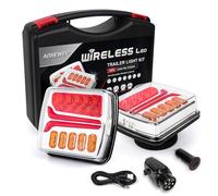 AOHEWEI Luci Posteriori per Rimorchio Wireless LED Magnetiche Luci Posteriori per Camion Senza Cavo 12V/24V Omologate ECE con Spina a 7 Pin per Rimorchio, Camion, Roulotte o Camion