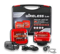 AOHEWEI Set di luci posteriori per rimorchio a LED wireless magnetiche 12/24 V, luci posteriori dinamiche impermeabili senza cavo con magnete ECE EMC approvate per rimorchio, roulotte o camion