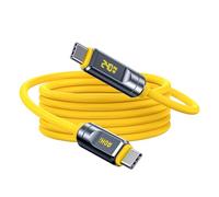 AOHI Cavo Thunderbolt 5 con indicatore LED 2 m, 240 W PD3.1 ricarica rapida, 80 Gbit/s, due display 8K, cavo USB C The Future Adonis per MacBook Pro/iPhone 17 Pro Max/Galaxy/SSD, giallo