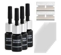 Aohyue 4 Pezzi Kit Riparazione Parabrezza Auto, Kit Riparazione Vetro Auto, Kit di Strumenti di Riparazione Parabrezza, per Riparare Le Incrinature, Scheggiature, Fessure e Graffi