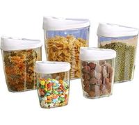 AOI 5 pezzi contenitori per alimenti impilabili chiudibili a chiave vaschette di stoccaggio in plastica acrilica trasparente 1440ml, 960 ml, 720 ml, 480 ml, 300 ml